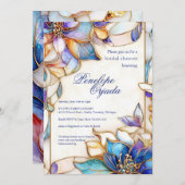 ステンドグラスのブライダルシャワー招待 招待状 (正面/裏面)