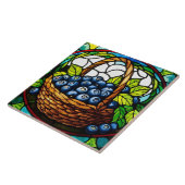 ステンドグラスのブルーベリーバスケット タイル (側面)