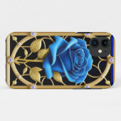 ステンドグラスのブルーローズデザイン Case-Mate iPhoneケース (裏面(横))