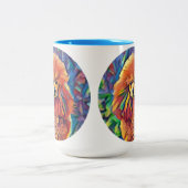 ステンドグラスのプードル ツートーンマグカップ (中央)