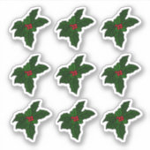 ステンドグラスのホリーベリー シール (正面)