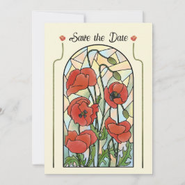 ステンドグラスのポピー Save the Date 招待状