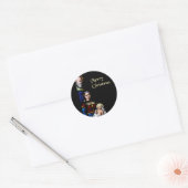 ステンドグラスのメリークリスマス ラウンドシール (封筒)