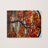 ステンドグラスのメープル ジグソーパズル (横)