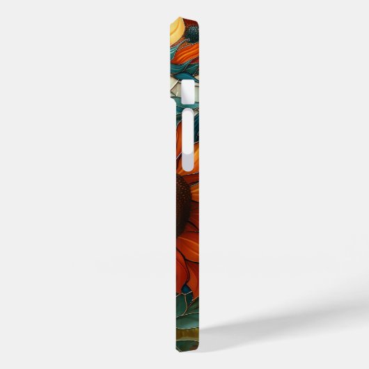 ステンドグラスのモザイクひまわりのフローラ Case-Mate iPhoneケース (裏面 / 左)