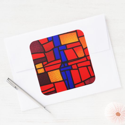 ステンドグラスのモザイクシール スクエアシール (封筒)