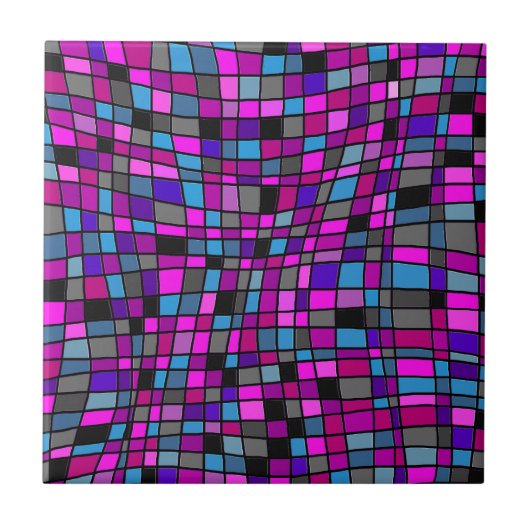 ステンドグラスのモザイクタイル紫色の色合い タイル (正面)