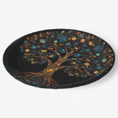 ステンドグラスのモザイクツリー ペーパープレート (アングル)