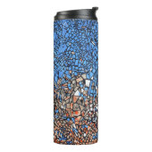 ステンドグラスのモザイク抽象芸術青茶色 タンブラー (回転左)