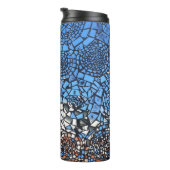 ステンドグラスのモザイク抽象芸術青茶色 タンブラー (回転右)