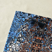 ステンドグラスのモザイク抽象芸術青茶色 ビーチタオル (インサイチュ)