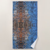 ステンドグラスのモザイク抽象芸術青茶色 ビーチタオル (正面)