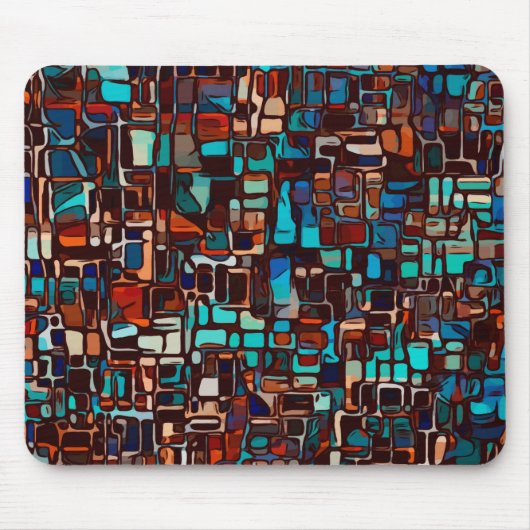 ステンドグラスのモザイク抽象芸術 マウスパッド (正面)