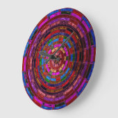 ステンドグラスのモザイク抽象芸術#2 ラージ壁時計 (傾斜)