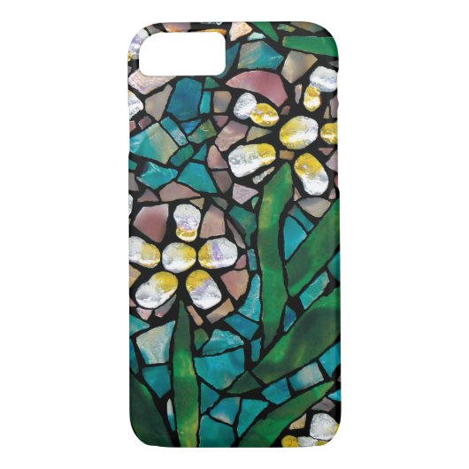 ステンドグラスのモザイク春の花のiPhone 7の場合 Case-Mate iPhoneケース (裏面)
