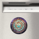 ステンドグラスのモザイク磁石「水惑星」 マグネット (インサイチュ (食洗機))