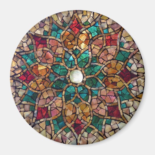 ステンドグラスのモザイク磁石「秋の星」 マグネット (正面)