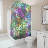 ステンドグラスのモザイク シャワーカーテン (インサイチュ)