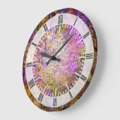 ステンドグラスのモザイク ラージ壁時計 (傾斜)