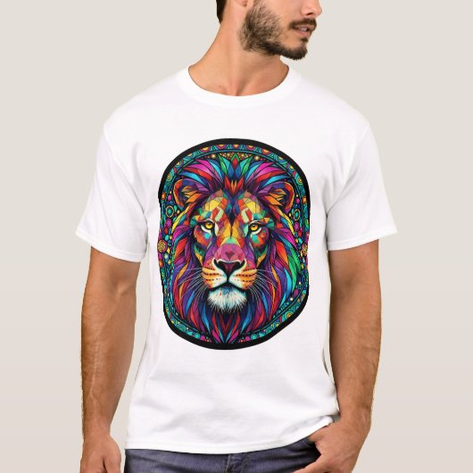 ステンドグラスのライオンTシャツ** Tシャツ (正面)
