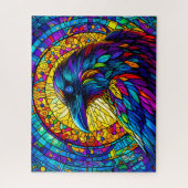 ステンドグラスのレイベン ジグソーパズル (縦)