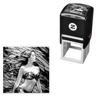 ステンドグラスのレインボーマーメイド セルフインキングスタンプ