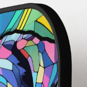 ステンドグラスのロットワイラー ピックルボールラケット (左詳細)