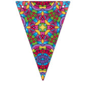 ステンドグラスのヴィンテージの紫色の万華鏡のように千変万化するパターン バンティングフラッグ (第2の旗)