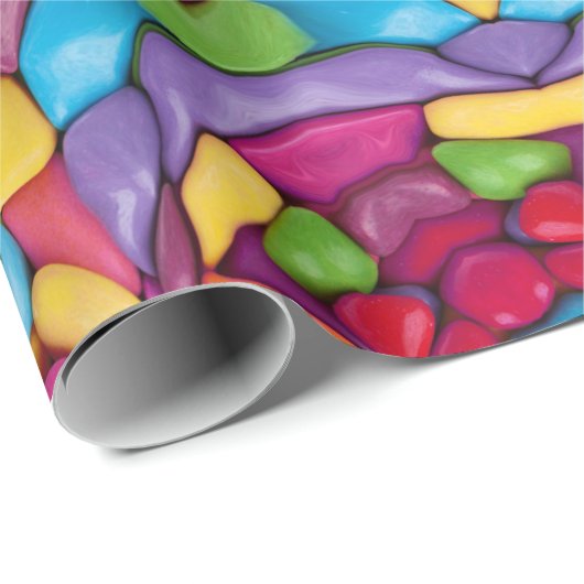 ステンドグラスのヴィンテージの紫色の万華鏡のように千変万化するパターン ラッピングペーパー (ロールコーナー)