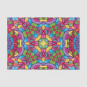 ステンドグラスのヴィンテージの紫色の万華鏡のように千変万化するパターン 薄葉紙 (正面)