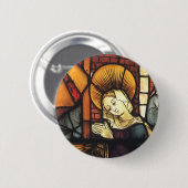 ステンドグラスのヴィンテージクリスマスプレゼント 缶バッジ (正面&裏面)