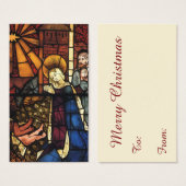 ステンドグラスのヴィンテージクリスマス出生シーン (正面&裏面)