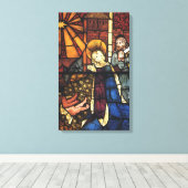 ステンドグラスのヴィンテージクリスマス出生シーン キャンバスプリント (インサイチュ (ウッドフロア))