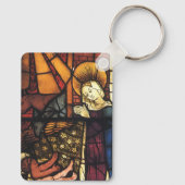 ステンドグラスのヴィンテージクリスマス出生シーン キーホルダー (裏面)