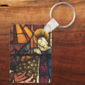 ステンドグラスのヴィンテージクリスマス出生シーン キーホルダー (裏面)