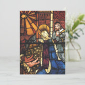 ステンドグラスのヴィンテージクリスマス出生シーン シーズンカード (スタンド正面)