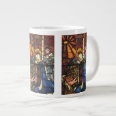 ステンドグラスのヴィンテージクリスマス出生シーン ジャンボコーヒーマグカップ (正面右)