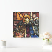 ステンドグラスのヴィンテージクリスマス出生シーン スクエア壁時計 (ホーム)