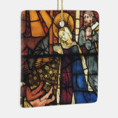 ステンドグラスのヴィンテージクリスマス出生シーン セラミックオーナメント (右)