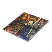 ステンドグラスのヴィンテージクリスマス出生シーン タイル (側面)