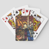 ステンドグラスのヴィンテージクリスマス出生シーン トランプ (裏面)