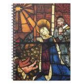ステンドグラスのヴィンテージクリスマス出生シーン ノートブック (正面)