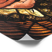 ステンドグラスのヴィンテージクリスマス出生シーン ポスター (角)