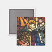 ステンドグラスのヴィンテージクリスマス出生シーン マグネット (正面/裏面)