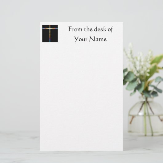 ステンドグラスの交差の静止した 便箋 (スタンド正面)