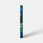 ステンドグラスの人魚アート iPhoneケース (左側面)