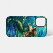 ステンドグラスの人魚アート iPhoneケース (裏面横)