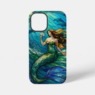 ステンドグラスの人魚アート iPhone 12 MINIケース