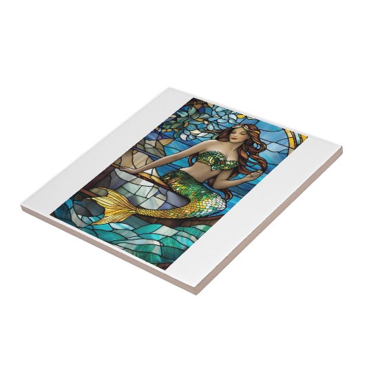 ステンドグラスの人魚 タイル (側面)
