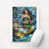 ステンドグラスの人魚 マウスパッド (マウス)